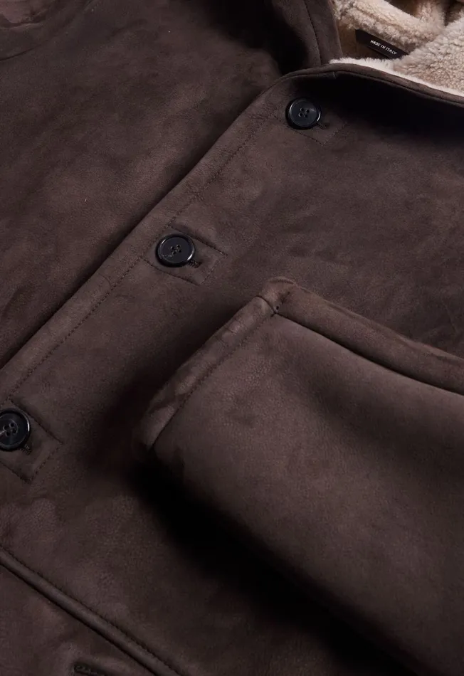 Men Long Shearling Coat Chocolate Paul Stuart Outerwear Men Long Shearling Coat Chocolate Paul Stuart Outerwear