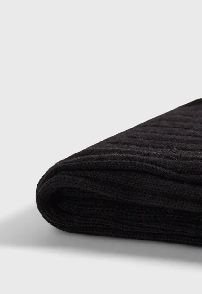 Men Merino Wool Ribed Sock Black Paul Stuart Socks Men Merino Wool Ribed Sock Black Paul Stuart Socks