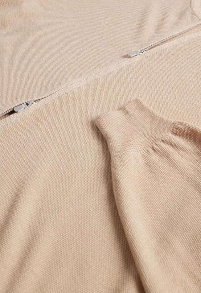 Men Merino Wool Rice Stitch Zip Cardigan Beige Paul Stuart Sweaters Men Merino Wool Rice Stitch Zip Cardigan Beige Paul Stuart Sweaters