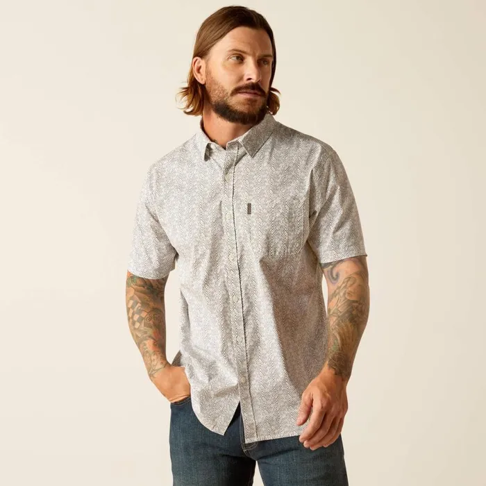 Men Morgan Stretch Modern Fit Shirt White Ariat Button Down Shirts