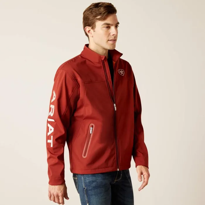 Men New Team Softshell Jacket Fired Brick Ariat Jackets and Vests