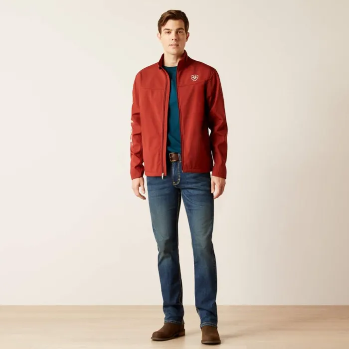 Men New Team Softshell Jacket Fired Brick Ariat Jackets and Vests Men New Team Softshell Jacket Fired Brick Ariat Jackets and Vests