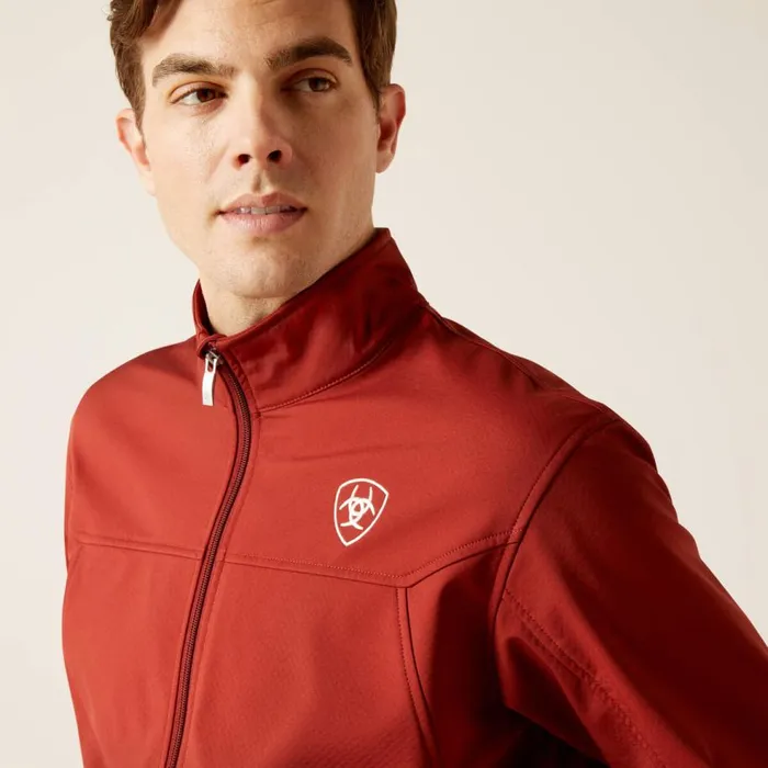 Men New Team Softshell Jacket Fired Brick Ariat Jackets and Vests Men New Team Softshell Jacket Fired Brick Ariat Jackets and Vests