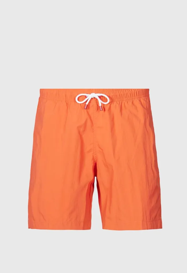 Men Nylon Solid Color Swim Trunk Green Paul Stuart Shorts and Swim Trunks