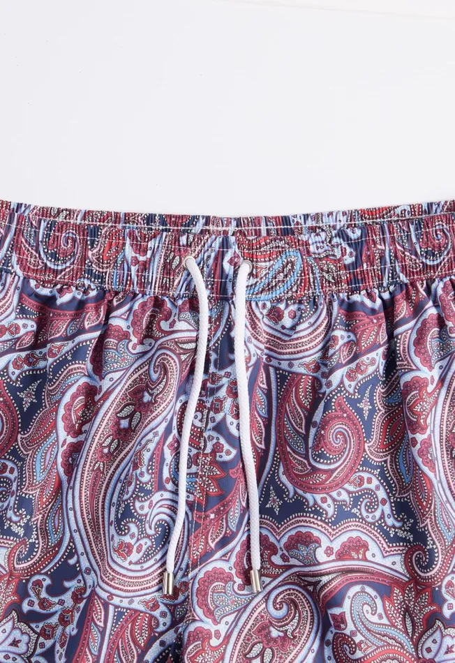 Men Paisley Print Swim Trunk Bluered Paul Stuart Shorts and Swim Trunks Men Paisley Print Swim Trunk Bluered Paul Stuart Shorts and Swim Trunks