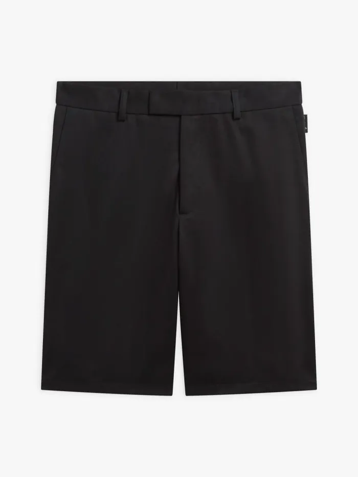 Men Pants Agns B Black Cotton Gabardine Jamming Bermuda Shorts