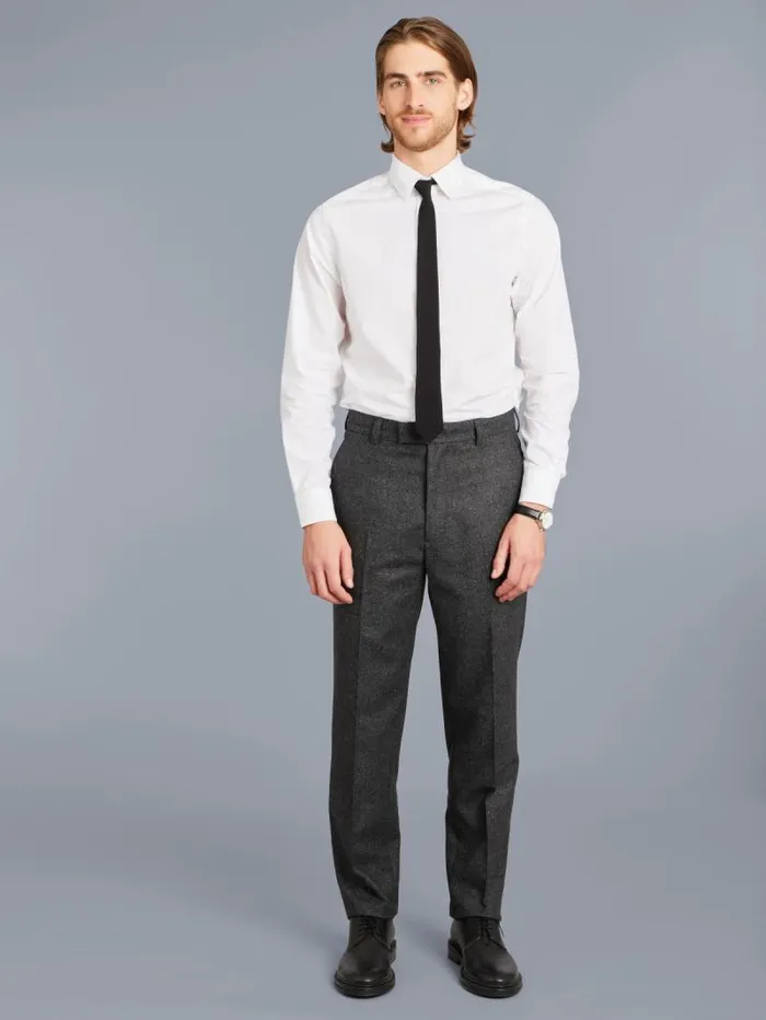 Men Pants Agns B Grey Tweed Wool Straight Leg Perfect Pants