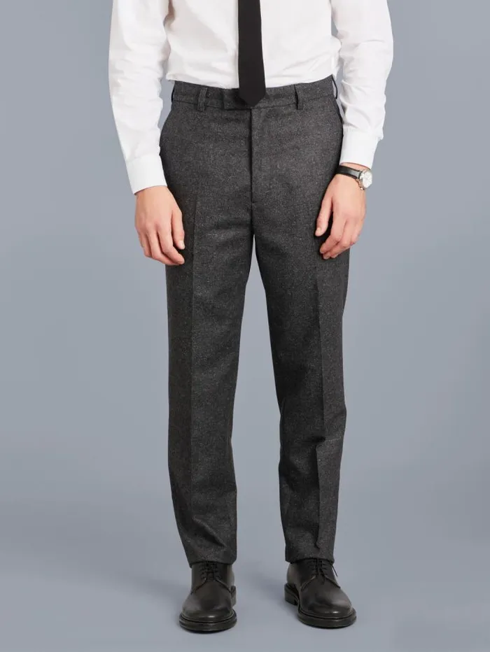 Men Pants Agns B Grey Tweed Wool Straight Leg Perfect Pants