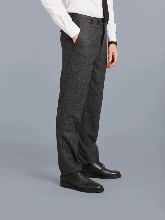 Men Pants Agns B Grey Tweed Wool Straight Leg Perfect Pants