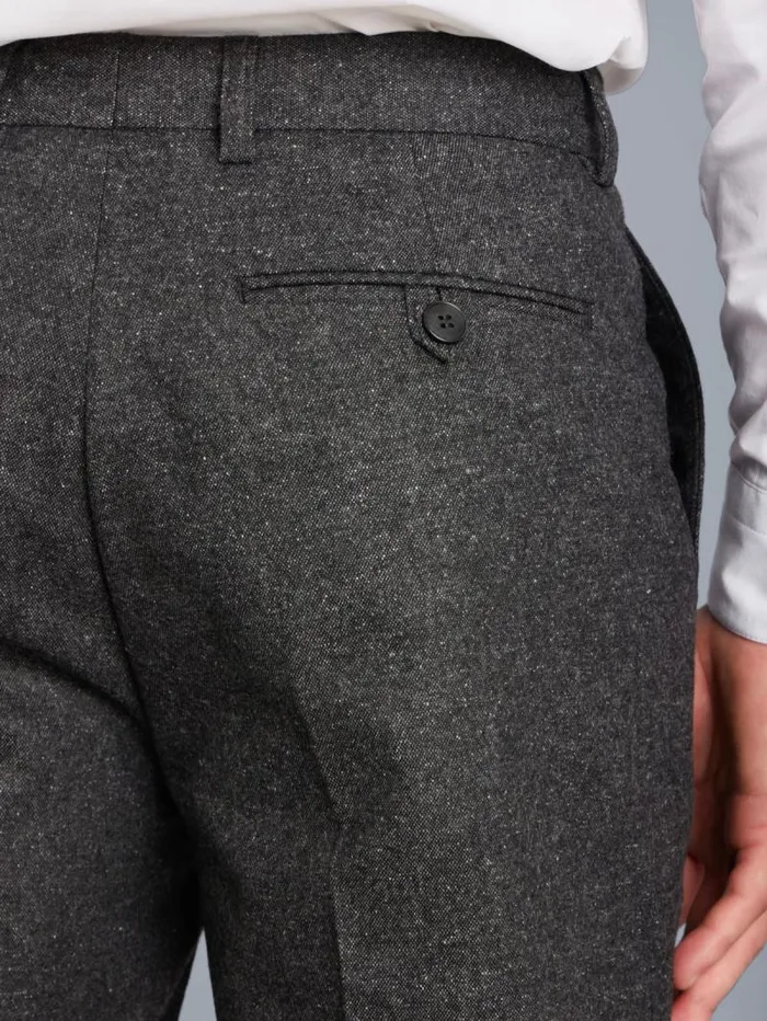 Men Pants Agns B Grey Tweed Wool Straight Leg Perfect Pants