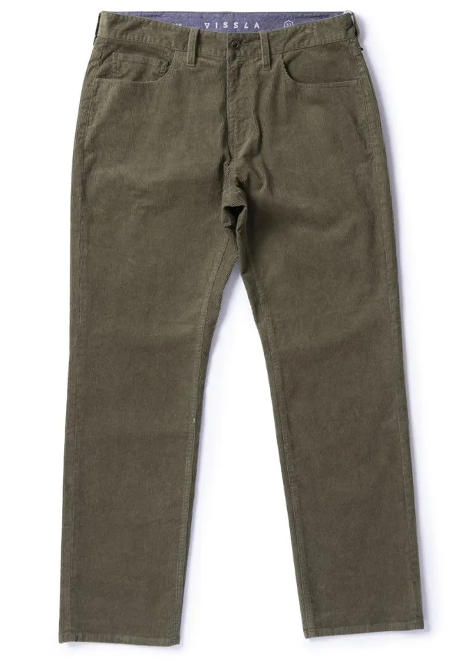 Men Pants and Denim Vissla Border C Cord 5 Pkt Pant Dark Olive