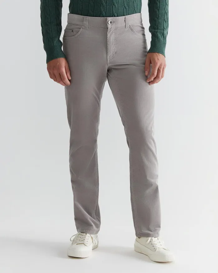 Men Pants Sportscraft Cooper Cord Misty Grey