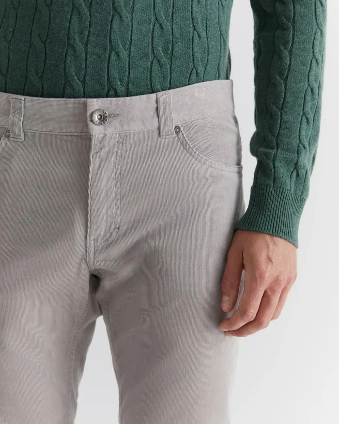 Men Pants Sportscraft Cooper Cord Misty Grey