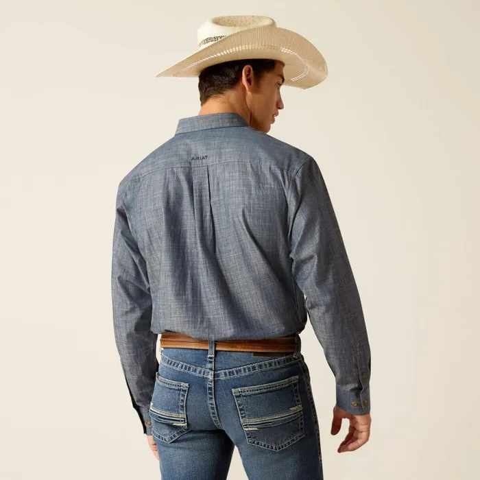 Men Patrick Classic Fit Shirt Blue Chambray Ariat Button Down Shirts Men Patrick Classic Fit Shirt Blue Chambray Ariat Button Down Shirts