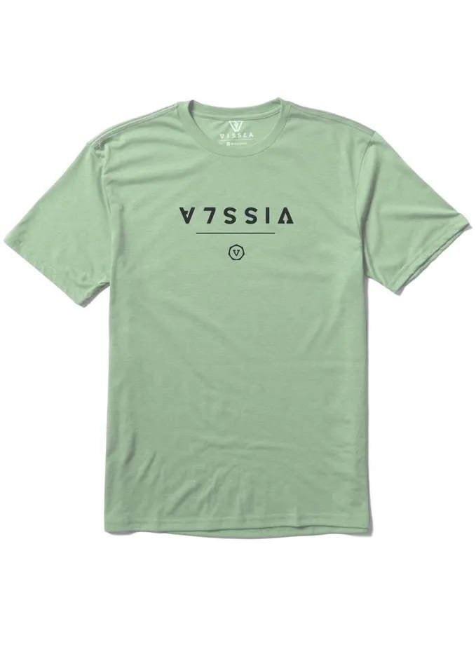 Men Performance Vissla Glyphs Comp Lite Eco Performance Tee Light Sage Heather
