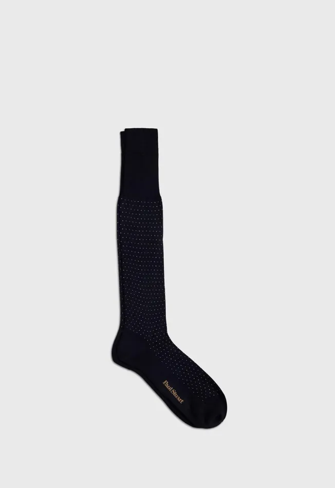 Men Pindot Dress Sock Black Paul Stuart The Cashmere Shop