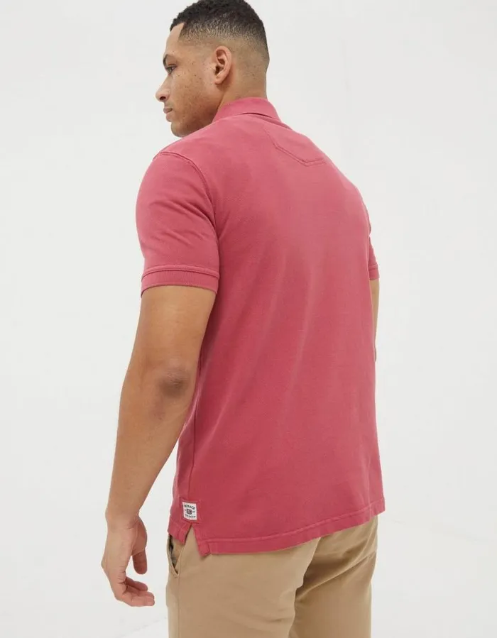 Men Polo Shirts FatFace Organic Cotton Pique Polo Pink