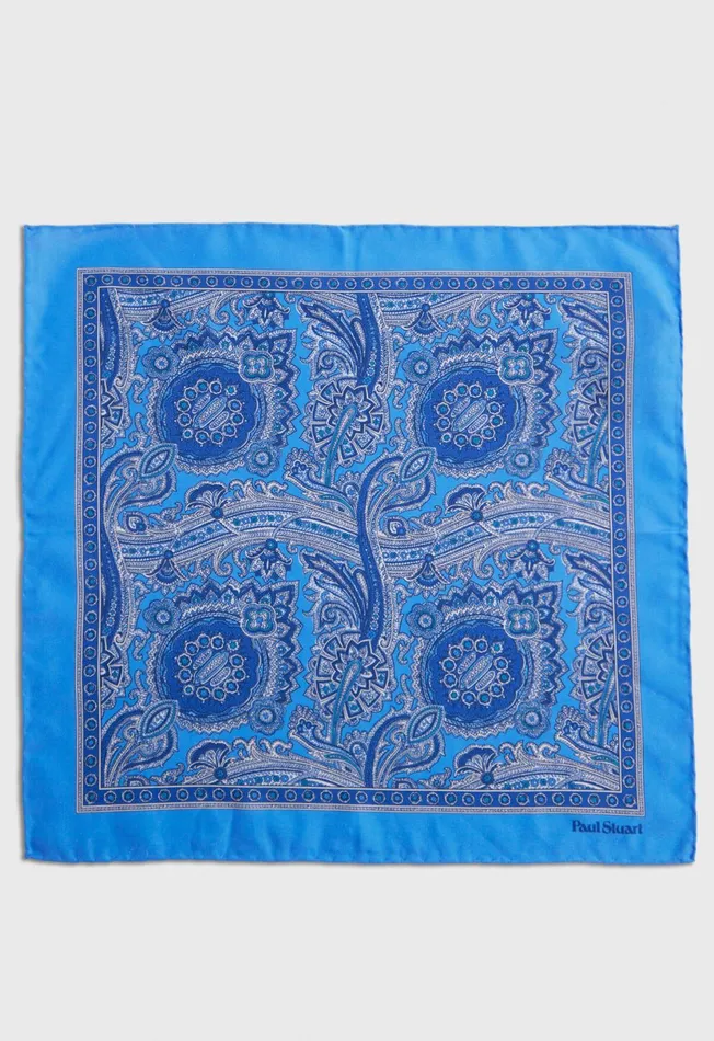 Men Printed Habotai Silk Paisley Pocket Square Indigo Paul Stuart Pocket Squares Men Printed Habotai Silk Paisley Pocket Square Indigo Paul Stuart Pocket Squares