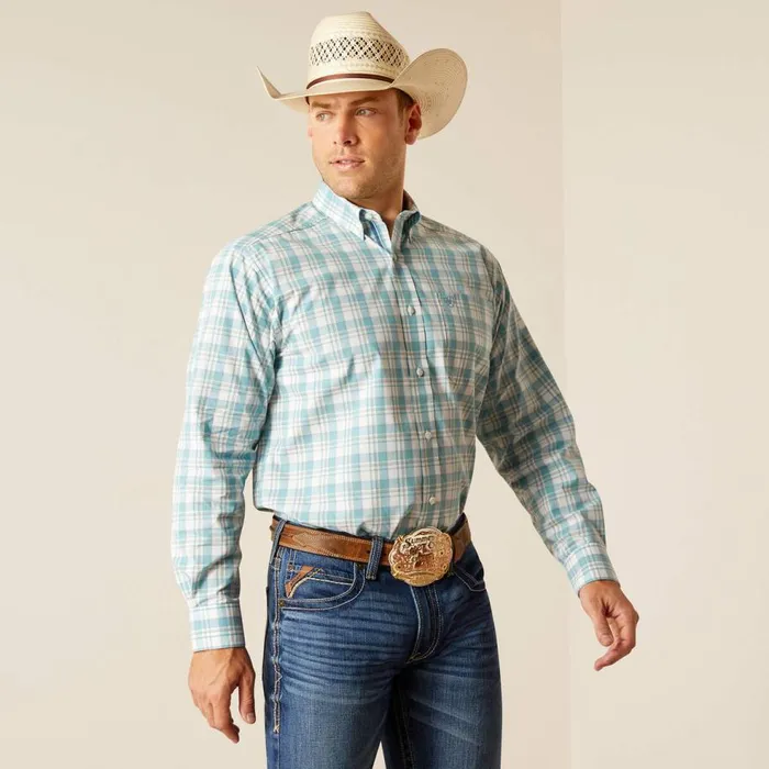 Men Pro Series Edward Classic Fit Shirt Dark Blue Ariat Button Down Shirts