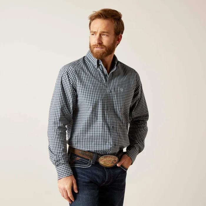 Men Pro Series Gannon Fitted Shirt Sky Blue Ariat Button Down Shirts