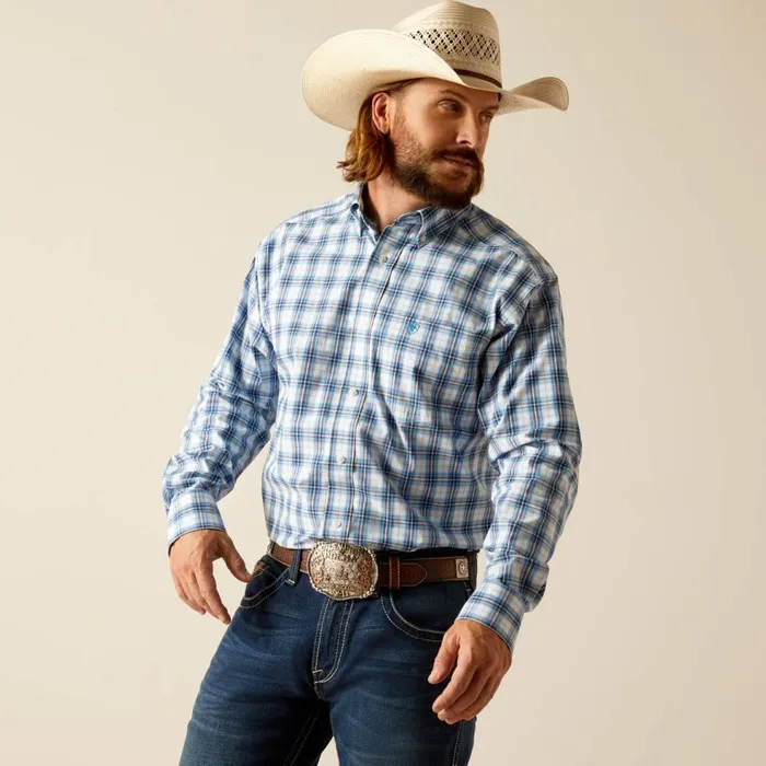 Men Pro Series Phoenix Classic Fit Shirt Blue Ariat Button Down Shirts