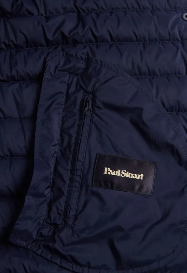 Men Quilted Nylon Vest Navy Paul Stuart Outerwear
