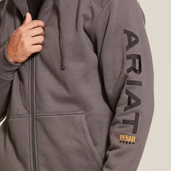 Men Rebar AllWeather Full Zip Hoodie Rebar Grey Ariat Sweatshirts and Hoodies Men Rebar AllWeather Full Zip Hoodie Rebar Grey Ariat Sweatshirts and Hoodies