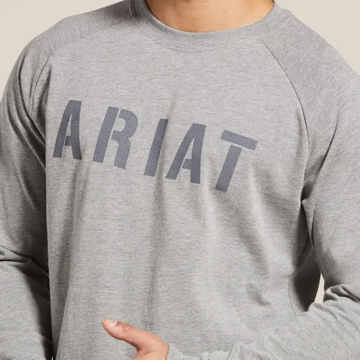 Men Rebar Cotton Strong Block TShirt Heather Grey Ariat TShirts and Polos Men Rebar Cotton Strong Block TShirt Heather Grey Ariat TShirts and Polos