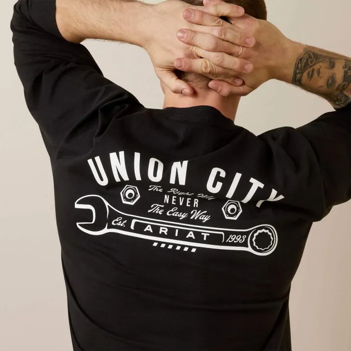 Men Rebar Cotton Strong Union City Black Ariat TShirts and Polos Men Rebar Cotton Strong Union City Black Ariat TShirts and Polos