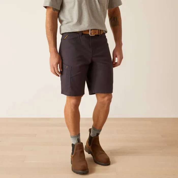 Men Rebar DuraStretch Made Tough 10034 Short Charcoal Ariat Pants and Shorts