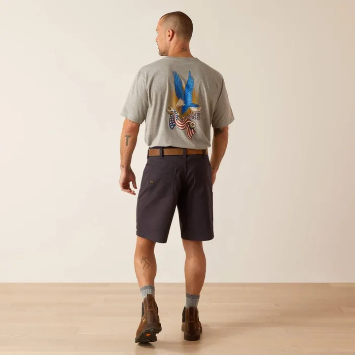 Men Rebar DuraStretch Made Tough 10034 Short Charcoal Ariat Pants and Shorts Men Rebar DuraStretch Made Tough 10034 Short Charcoal Ariat Pants and Shorts