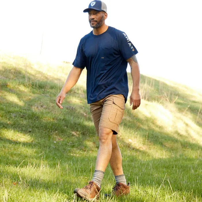 Men Rebar DuraStretch Made Tough Cargo 11034 Short Field Khaki Ariat Pants and Shorts Men Rebar DuraStretch Made Tough Cargo 11034 Short Field Khaki Ariat Pants and Shorts