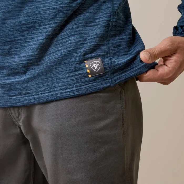 Men Rebar Gridwork Baselayer 14 Zip TShirt Blue Wink Teal Ariat TShirts and Polos Men Rebar Gridwork Baselayer 14 Zip TShirt Blue Wink Teal Ariat TShirts and Polos