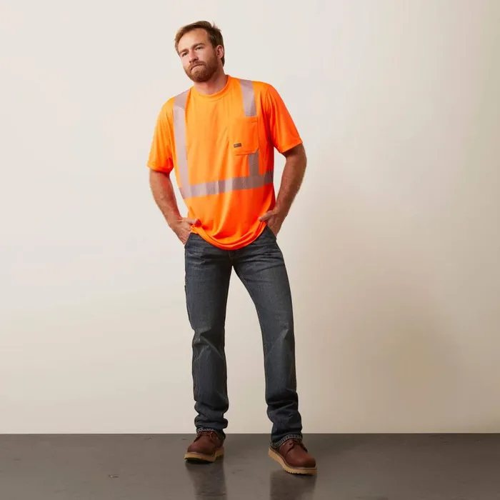 Men Rebar HiVis ANSI TShirt Hivis Orange Ariat TShirts and Polos Men Rebar HiVis ANSI TShirt Hivis Orange Ariat TShirts and Polos