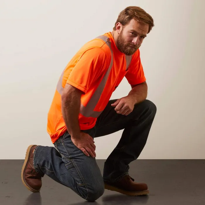 Men Rebar HiVis ANSI TShirt Hivis Orange Ariat TShirts and Polos Men Rebar HiVis ANSI TShirt Hivis Orange Ariat TShirts and Polos