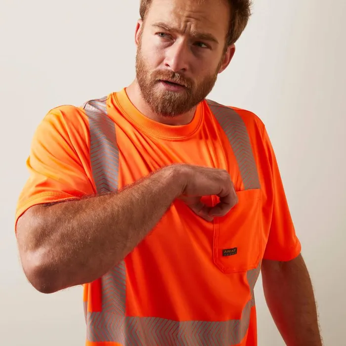 Men Rebar HiVis ANSI TShirt Hivis Orange Ariat TShirts and Polos Men Rebar HiVis ANSI TShirt Hivis Orange Ariat TShirts and Polos