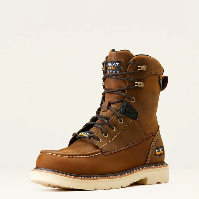 Men Rebar Lift 8034 Waterproof Work Boot Distressed Brown Ariat Work Boots