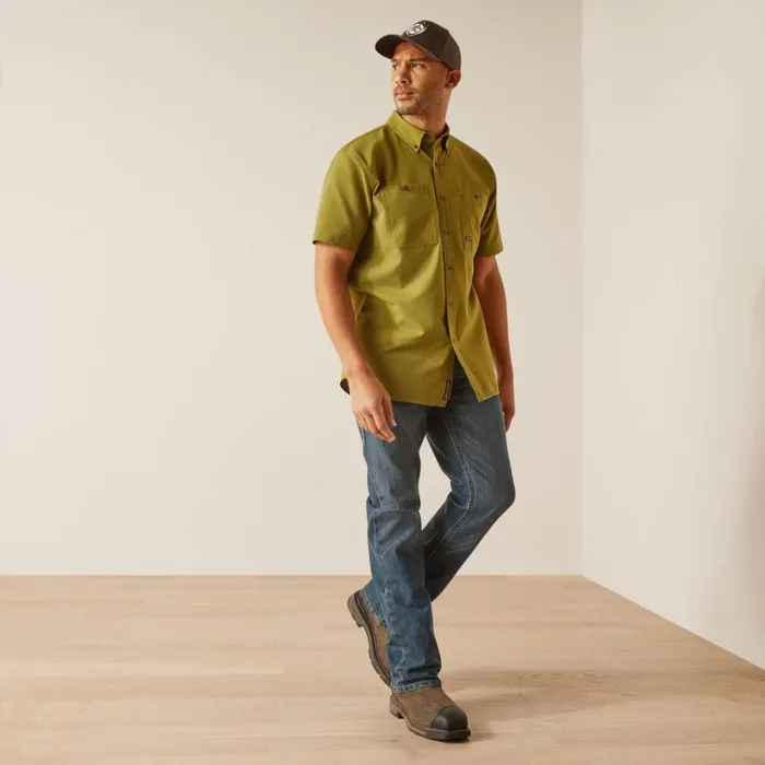 Men Rebar Made Tough 360 AirFlow Work Shirt Lichen Ariat Button Down Shirts Men Rebar Made Tough 360 AirFlow Work Shirt Lichen Ariat Button Down Shirts