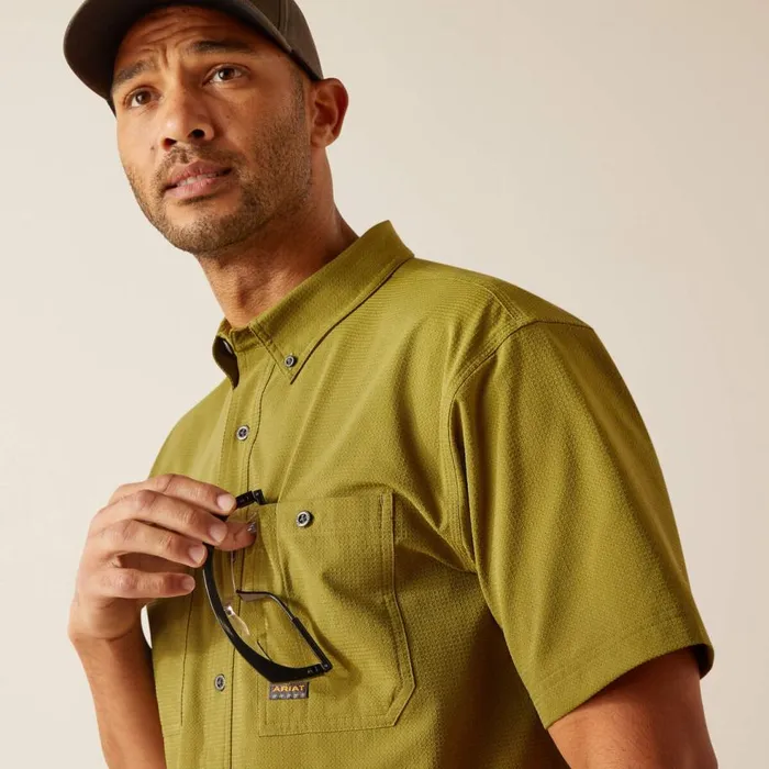 Men Rebar Made Tough 360 AirFlow Work Shirt Lichen Ariat Button Down Shirts Men Rebar Made Tough 360 AirFlow Work Shirt Lichen Ariat Button Down Shirts