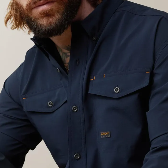 Men Rebar Made Tough VentTEK DuraStretch Work Shirt Navy Ariat Button Down Shirts Men Rebar Made Tough VentTEK DuraStretch Work Shirt Navy Ariat Button Down Shirts