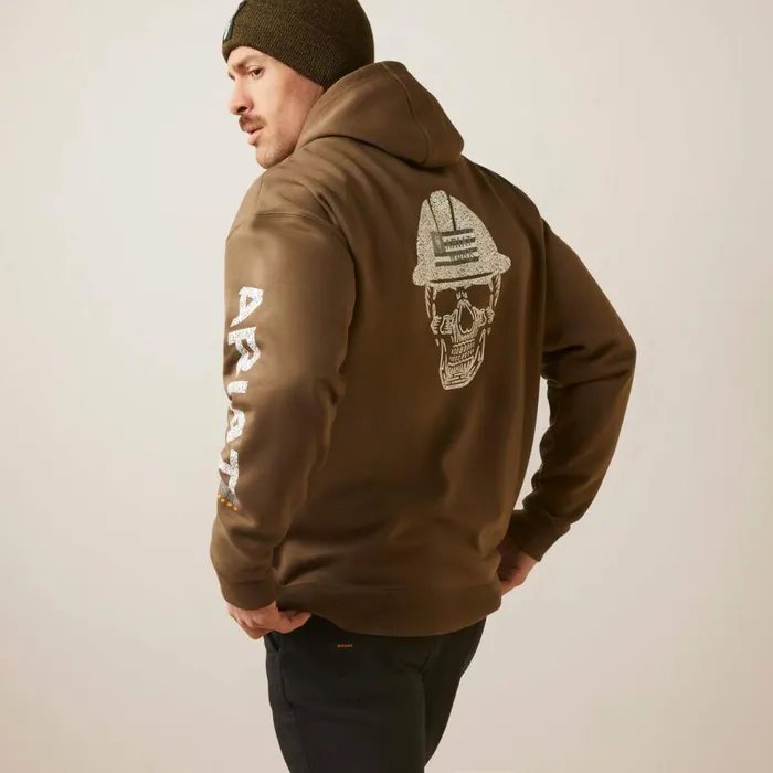 Men Rebar Roughneck Pullover Hoodie Beech Ariat Sweatshirts and Hoodies