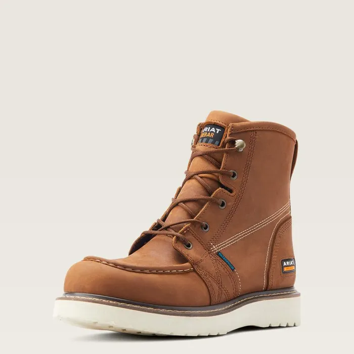 Men Rebar Wedge Moc Toe 6034 Waterproof Work Boot Aged Honey Ariat Work Boots
