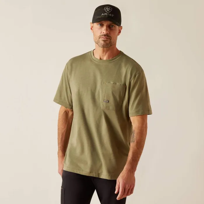 Men Rebar Workman American Scream Sage Heather Ariat TShirts and Polos Men Rebar Workman American Scream Sage Heather Ariat TShirts and Polos