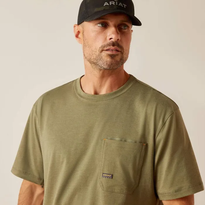 Men Rebar Workman American Scream Sage Heather Ariat TShirts and Polos Men Rebar Workman American Scream Sage Heather Ariat TShirts and Polos