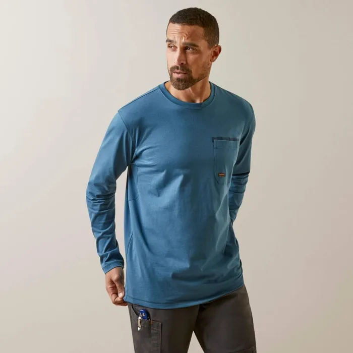 Men Rebar Workman Blueprint Indian Teal Ariat TShirts and Polos Men Rebar Workman Blueprint Indian Teal Ariat TShirts and Polos