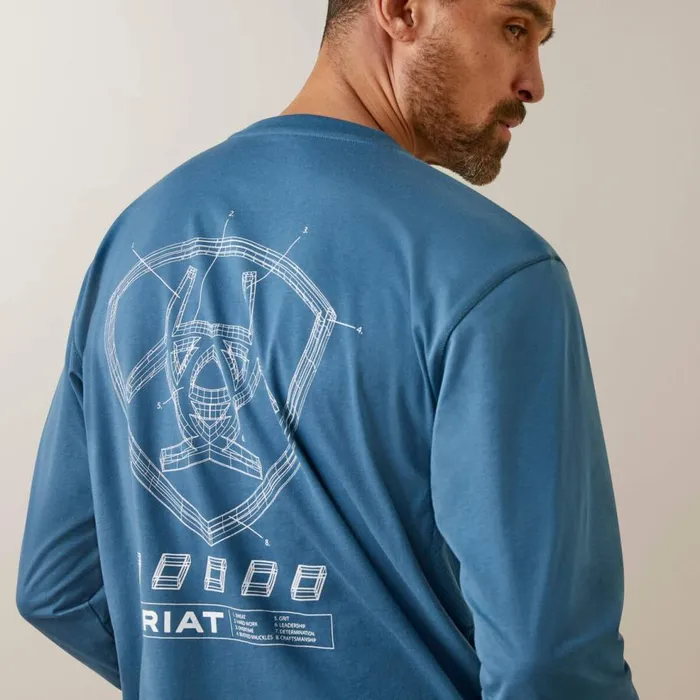 Men Rebar Workman Blueprint Indian Teal Ariat TShirts and Polos Men Rebar Workman Blueprint Indian Teal Ariat TShirts and Polos