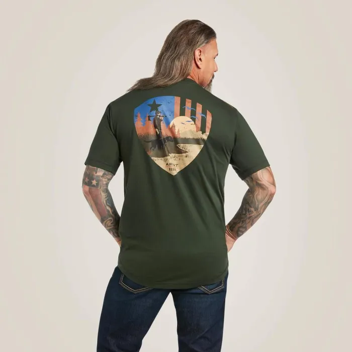 Men Rebar Workman Working Dog TShirt Deep Forest Ariat TShirts and Polos