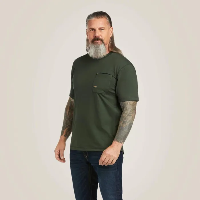 Men Rebar Workman Working Dog TShirt Deep Forest Ariat TShirts and Polos Men Rebar Workman Working Dog TShirt Deep Forest Ariat TShirts and Polos