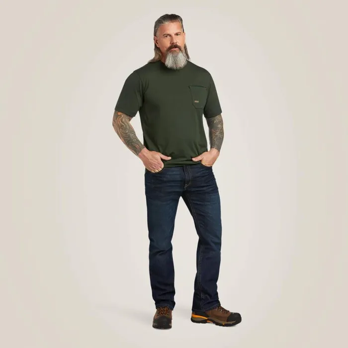 Men Rebar Workman Working Dog TShirt Deep Forest Ariat TShirts and Polos Men Rebar Workman Working Dog TShirt Deep Forest Ariat TShirts and Polos