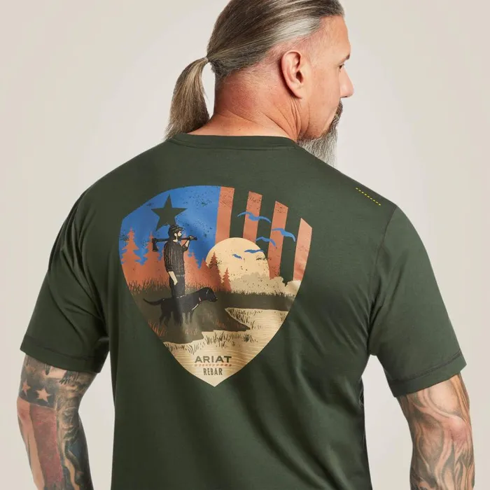 Men Rebar Workman Working Dog TShirt Deep Forest Ariat TShirts and Polos Men Rebar Workman Working Dog TShirt Deep Forest Ariat TShirts and Polos